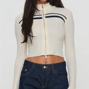 Princess Polly Slow it down striped zip sweater